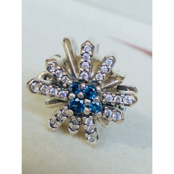 Pandora Silver CZ & Blue Crystal Dazzling Fireworks Charm 797518NCB - Picture 2 of 3